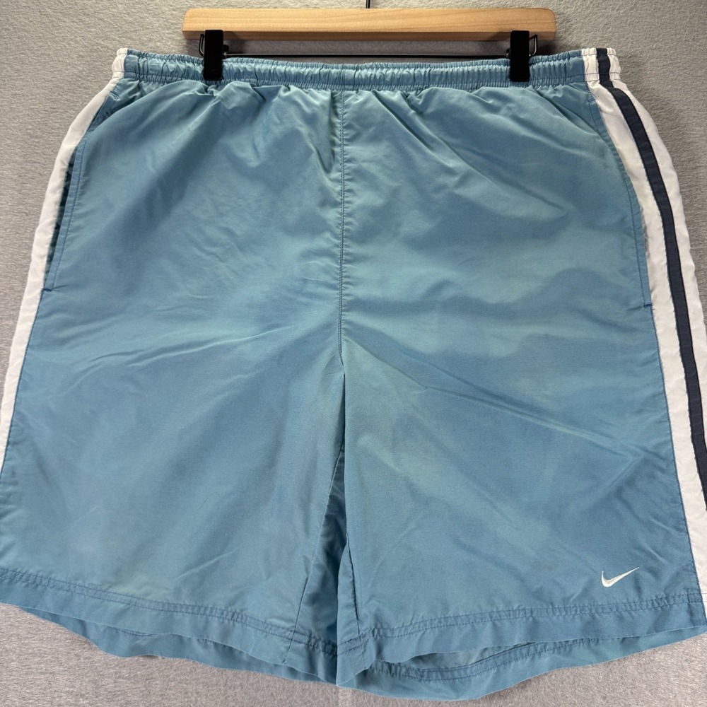 Vintage Nike Swim Trunks Baggies Mens‎ XL Blue Mesh Lined Swoosh Comfort Y2K 9"